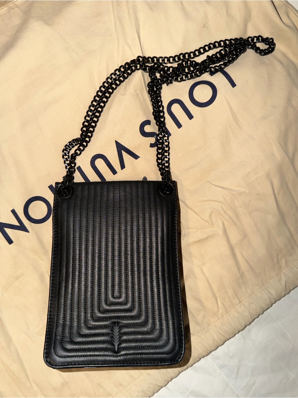 Thacker Black Quilted Leather Chain Crossbody Bag